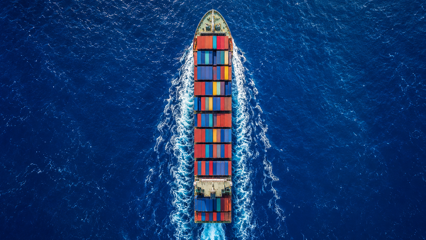 Container vessel at sea