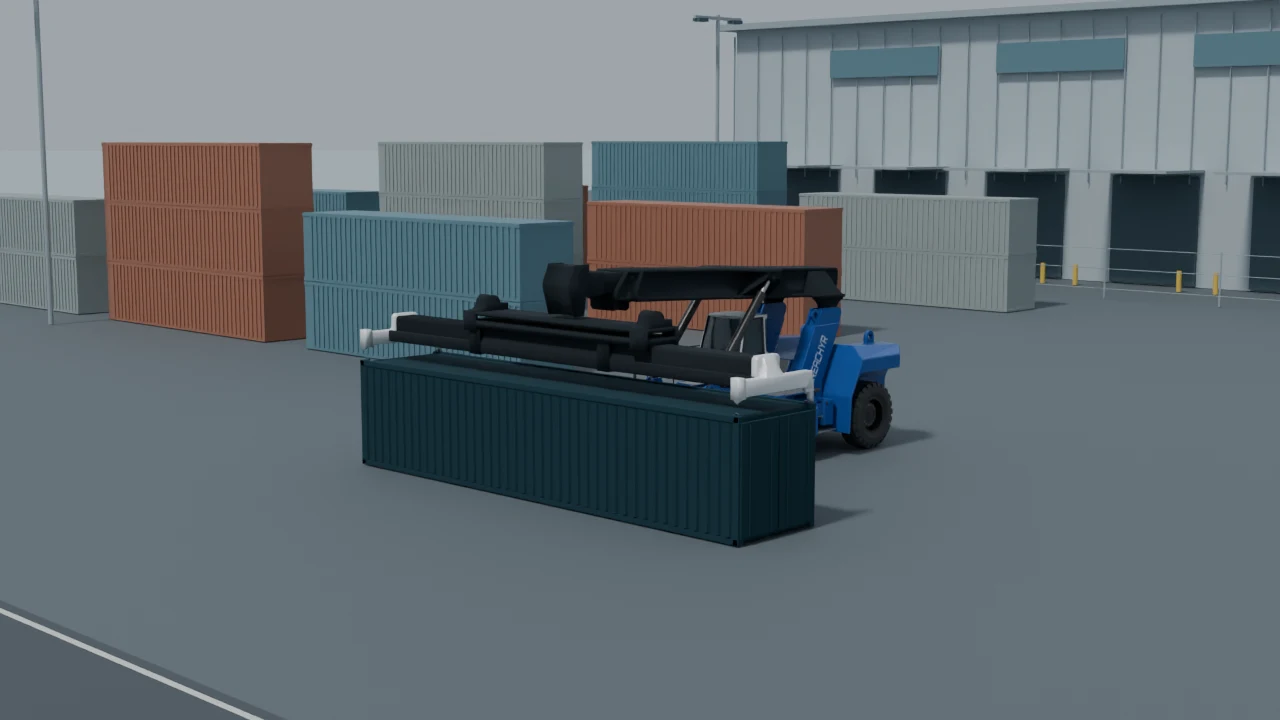 Side loading in a container terminal